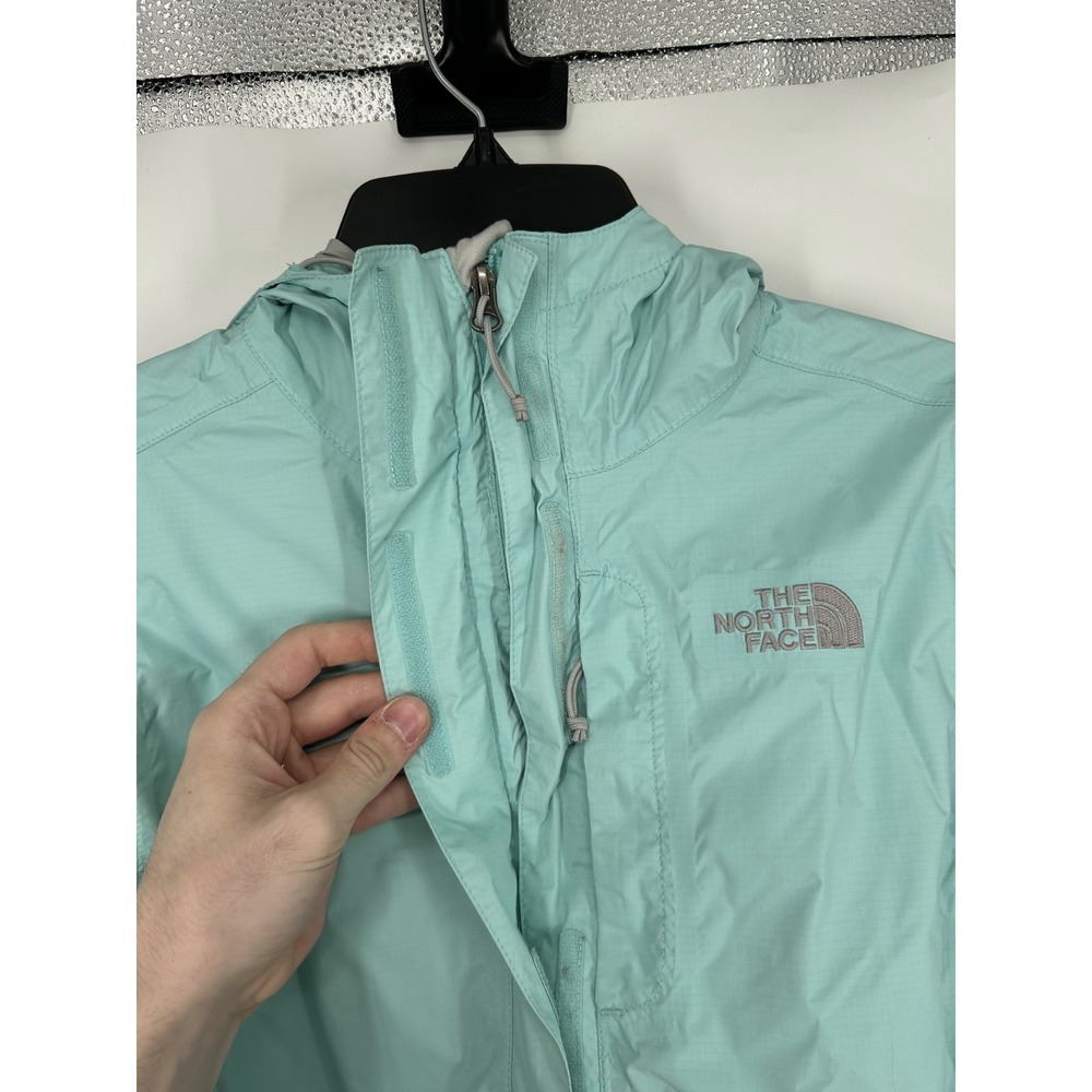 The North Face HyVent Waterproof Rain Jacket Womens XS Teal Hooded Windbreaker - Picture 5 of 8